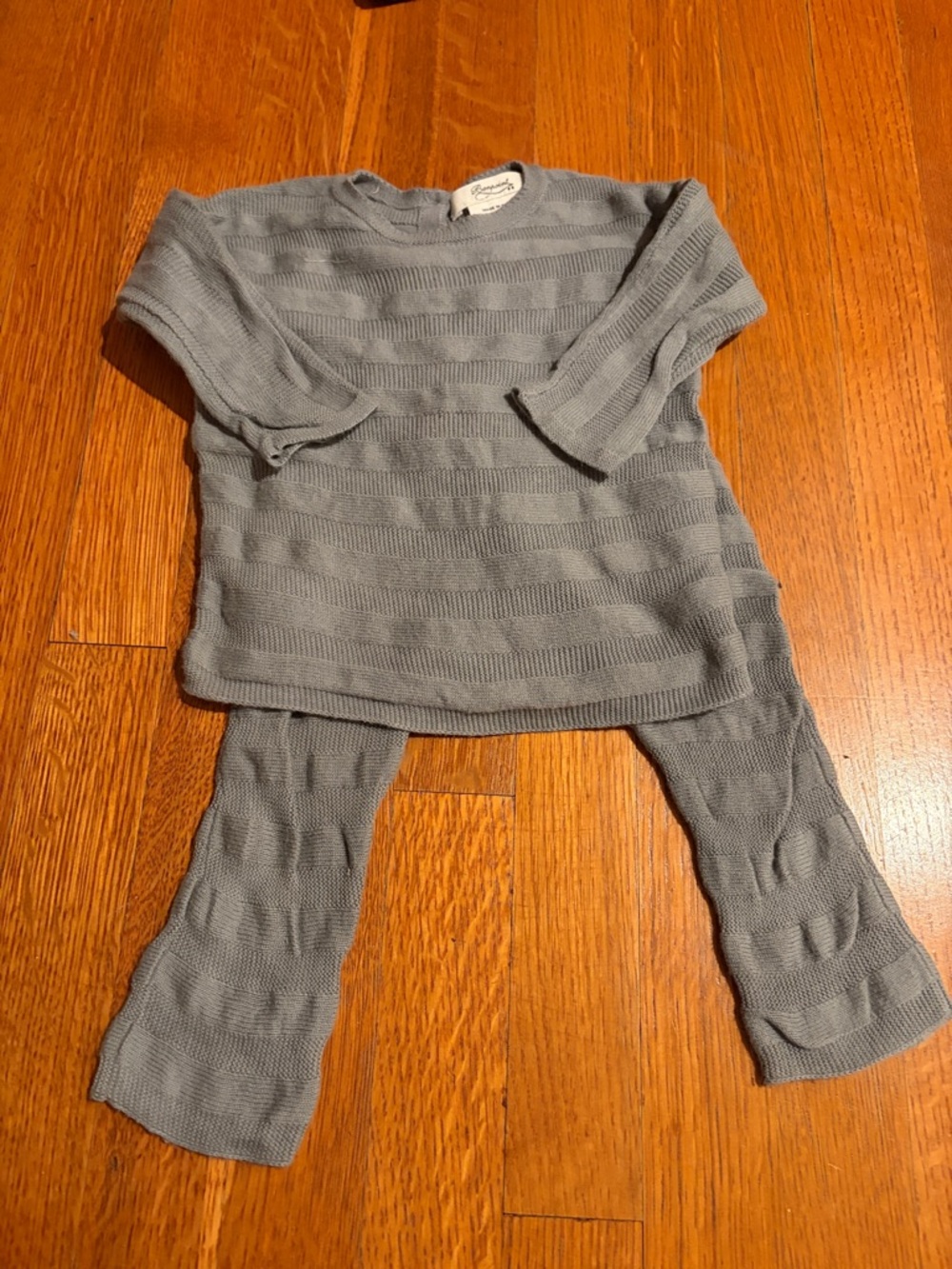 Bonpoint Blue-Grey Knit Kids Matching Set
